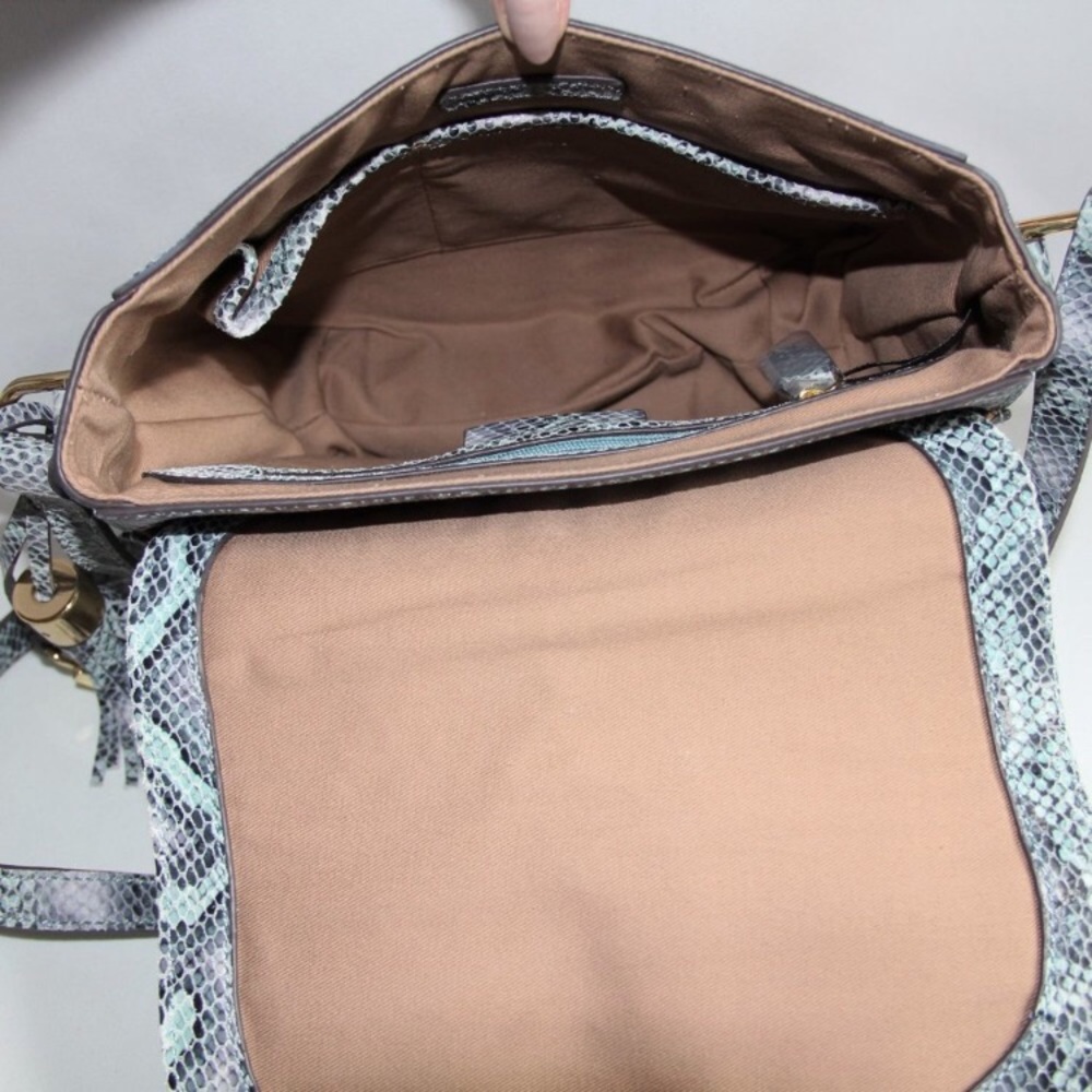 🌟HP! GILI Blue Cobra Leather Crossbody Saddle Bag - Picture 3 of 9